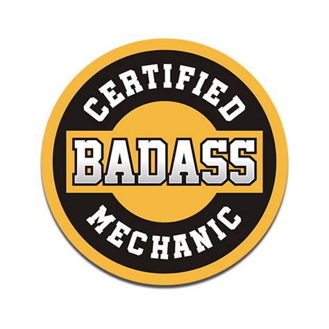 Mechanic Certified Bad Ass Hard Hat Sticker Decal - Rotten Remains