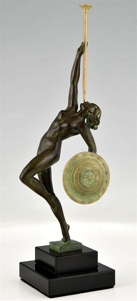 Art Deco style Sculpture Nude with Trumpet Jericho Guerbe Max Le