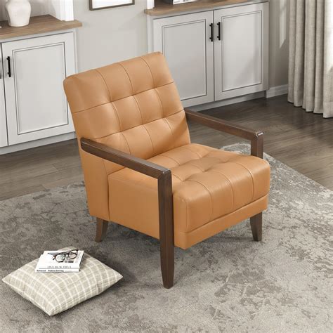 Amazon.com: Lexicon Modern Accent Chair, Luxury Genuine Leather Living