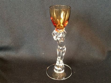 Cambridge Glass Statuesque Nude Brandy With Amber Bowl | Etsy