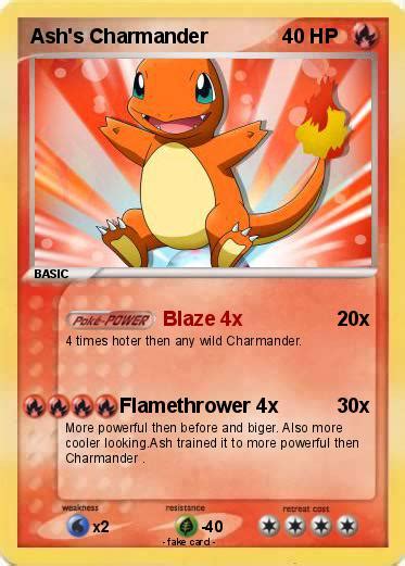 pokemon ash  charmander   blaze   pokemon card