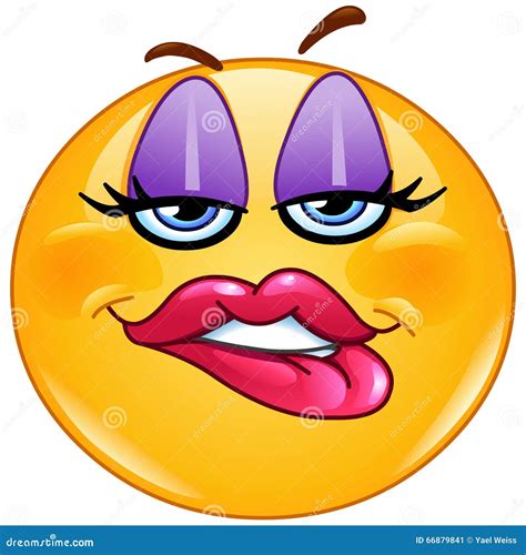 Bijtend Lippenwijfje Emoticon Vector Illustratie - Illustration of