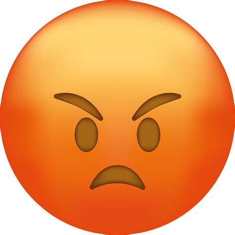 angry face emoji cute emoticon isolated  vector art  vecteezy