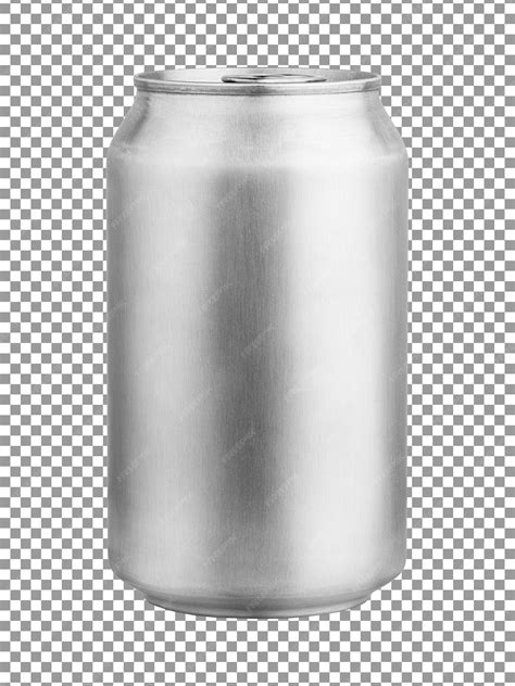 premium psd blank silver soda  isolated  transparent background