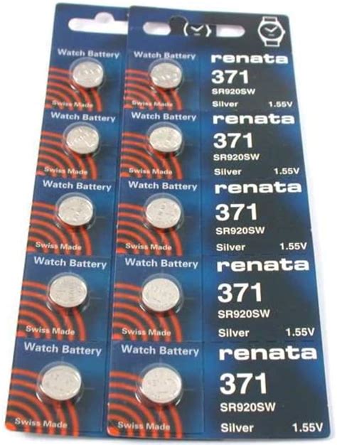 #371 Renata Watch Batteries 10Pcs: Amazon.co.uk: Watches