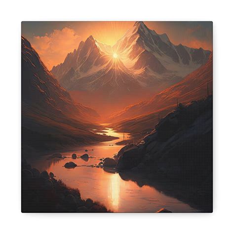 The Mountain's Secret Sunset Painting, Sunset Wall Art, Mountain Wall