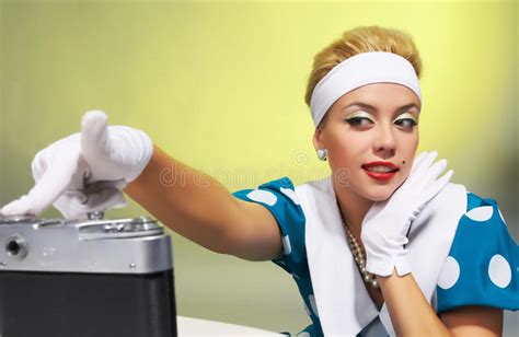 lady   camera stock photo image  beauty female