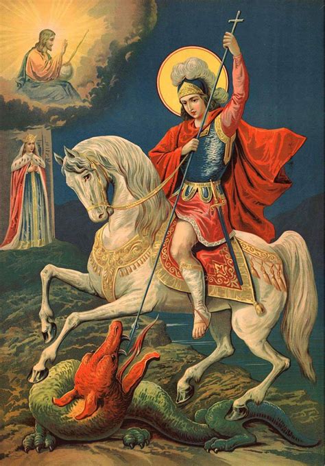 Catholic Saints, Catholic Art, Religious Art, George & Dragon, Saint ...
