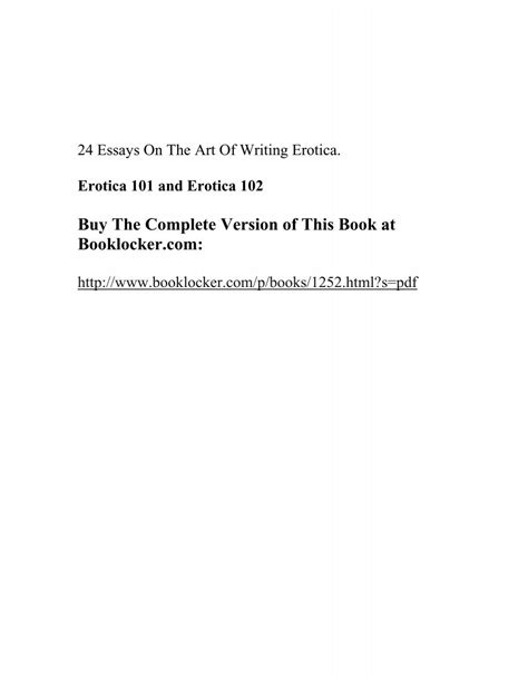 Erotica 101 and Erotica 102 - The Book Locker