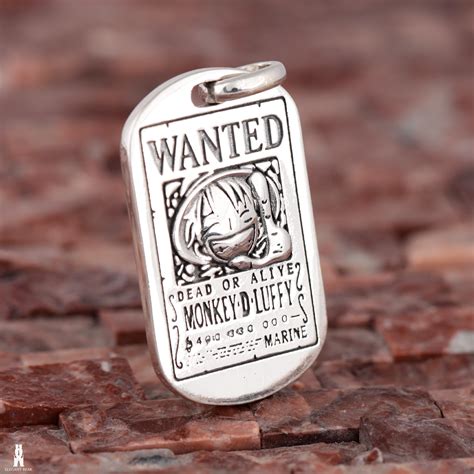One Piece Luffy Wanted Poster 925 Sterling Silver Pendant - Bears Road