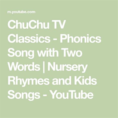 ChuChu TV Classics - Phonics Song with Two Words | Nursery Rhymes and ...