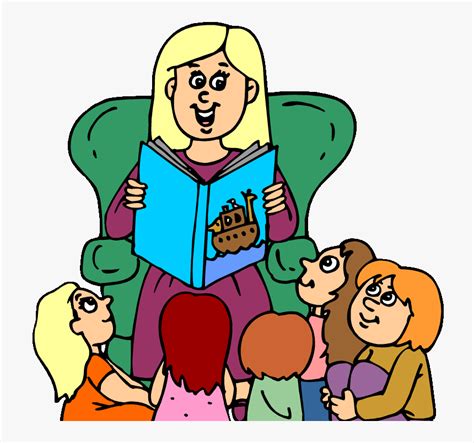 Clip Art Clip Art Teacher Reading - Story Time, HD Png Download ...