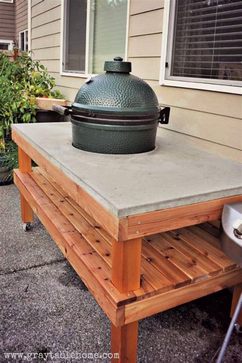 10 DIY Big Green Egg Table Plans - Easy Grill Table Plans