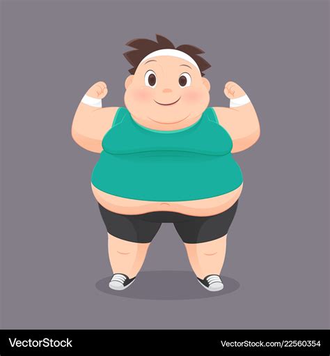 Cartoon fat man in a sports uniform Royalty Free Vector