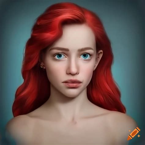 Detailed portrait of a woman transforming into ariel on Craiyon