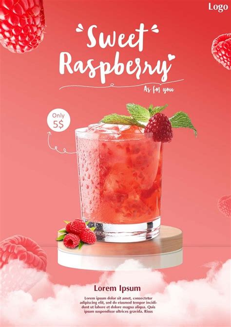 poster   cocktail bar  raspberries