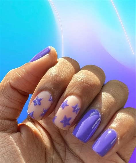 Purple stars nails | Star nails, Lilac nails design, Lilac nails