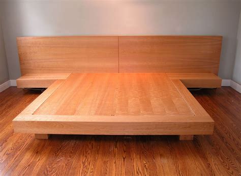king size platform bed  natural cherry finish