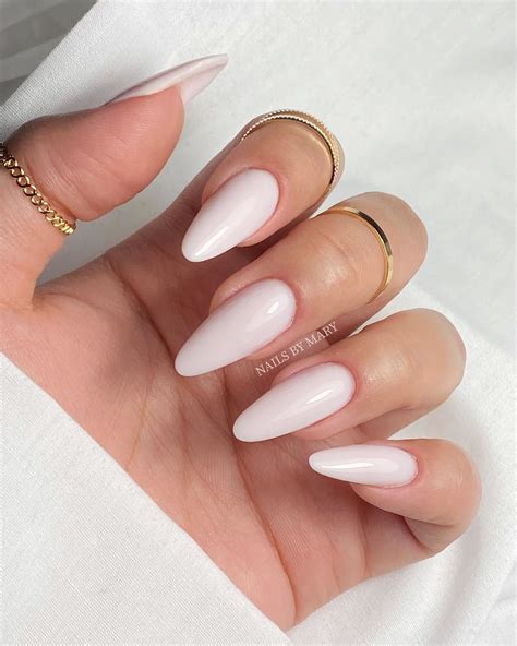 Best Milky White Nails Almond of all time Check this guide! | Almond