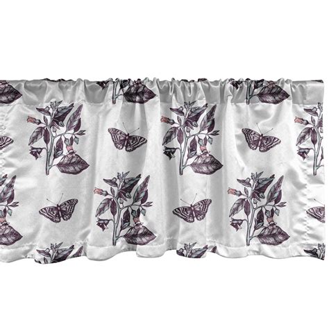 Ambesonne Entomology Window Valance, Butterflies Belladonnas, 54" X 12