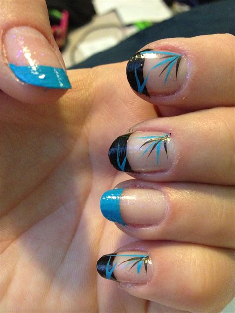 French manicure - black & blue | French manicure, Manicure, Nails