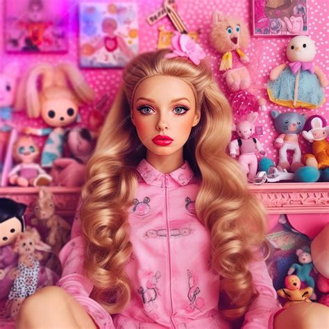 Premium Photo | Barbie with the pink outfit close up