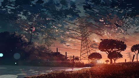 scenery sunset anime wallpapers wallpaper cave