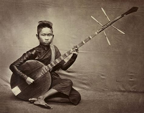A girl playing the chapey. Cambodia, around 1880 [2800x2200] : r