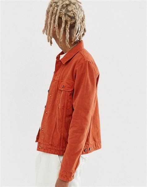 ASOS DESIGN western denim jacket in burnt orange | ASOS | Jackets, Asos ...
