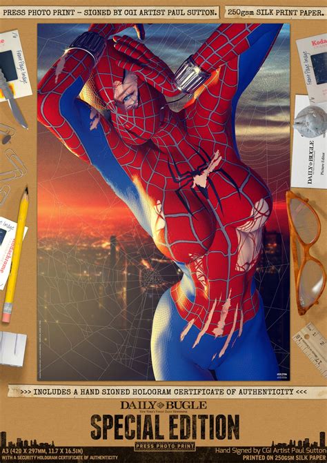 Spider-girl SEXY Mayday Parker MARVEL Comic Signed Print by Paul Sutton
