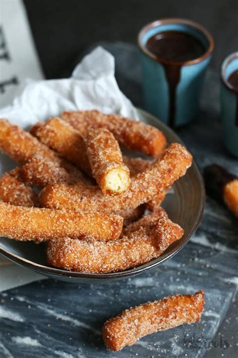 Churros with Chocolate Sauce | Bake to the roots