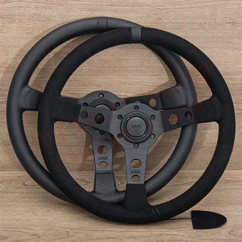 Рулевое колесо JDM Black Edition MOMO из замши и кожи, Глубокая Тарелка ...