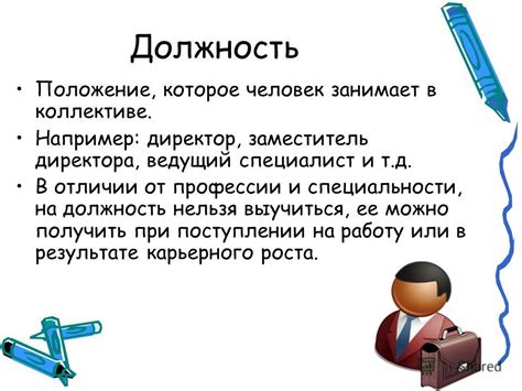 Презентация на тему: "Профессия, специальность, должность. Профессия ...