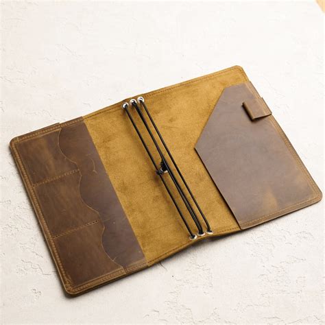 leather notebook cover  pocketsleather personalized journal