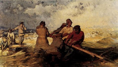 1870. Репин И.Е. "На плоту в шторм на Волге" Ilya Repin, Image ...