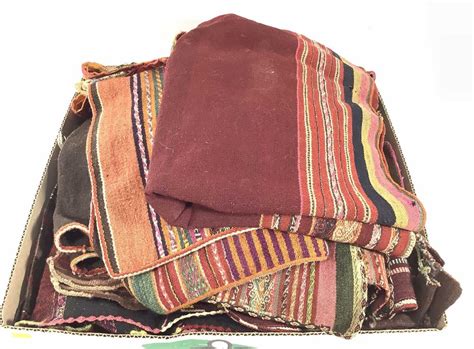Lot - (13) Peruvian Manta Clothes