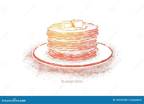 Russian Blins Closeup, Traditional Cuisine, National Dessert, Tasty ...