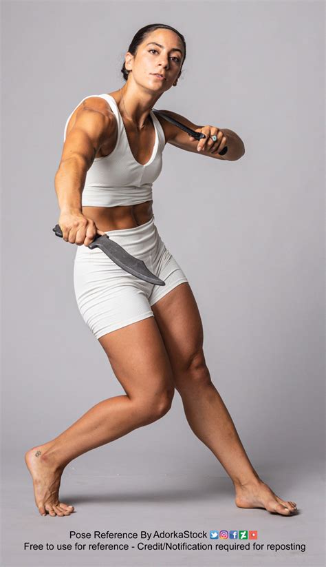 dual blade fit latina model pose reference adorkastock