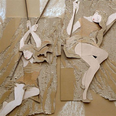 stunning  artworks created   corrugated cardboard