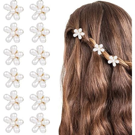 Amazon.com : 15 Pcs Mini Pearl Hair Clips Small Pearl Claw Clips Sweet ...