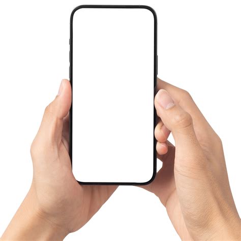 hand holding   phone mockup cutout png file  png