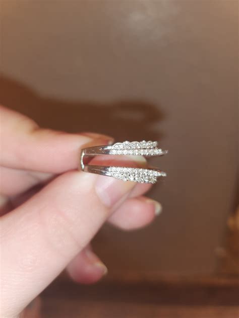 Diamond wedding ring guards enhancers wraps 14k white gold size 8.5 | eBay