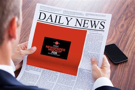 Free Newspaper Advert Mockup PSD | Mockuptree