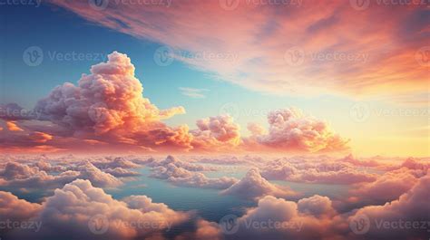 Beautiful Aesthetic Nature Landscape with Sea of Cumulus Clouds in the ...