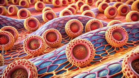 ilustracion de stock microscopic view  simple squamous epithelium