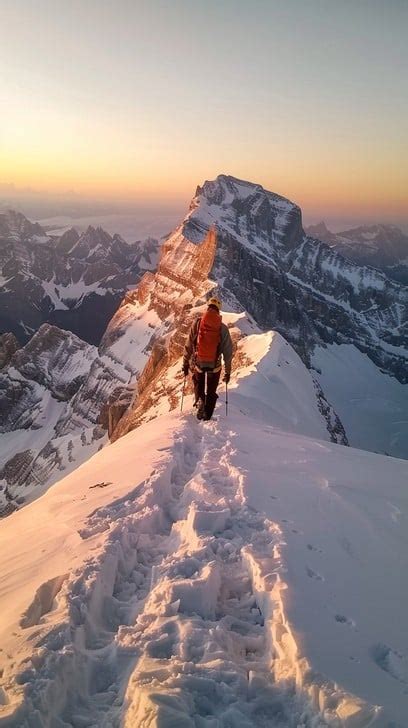 summit sunrise hike image   stockcake