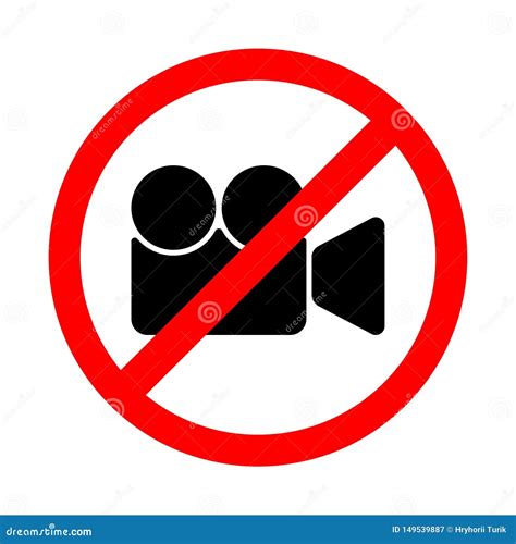 Forbidden Video Filming Icon. Vector Illustration of a Collection of ...
