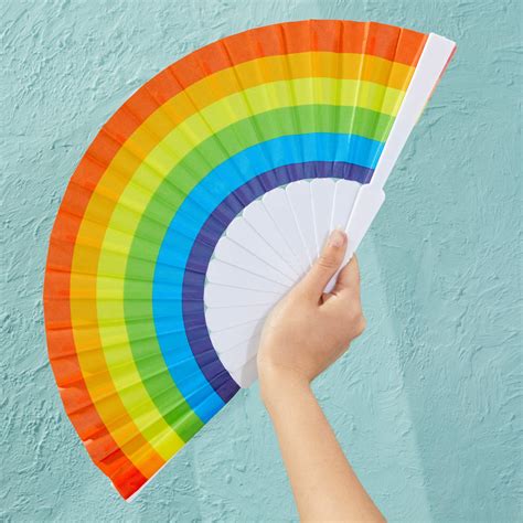 Folding Fans for Gay Pride Parades, Rainbow (9 In, 6 Pack): Buy Online