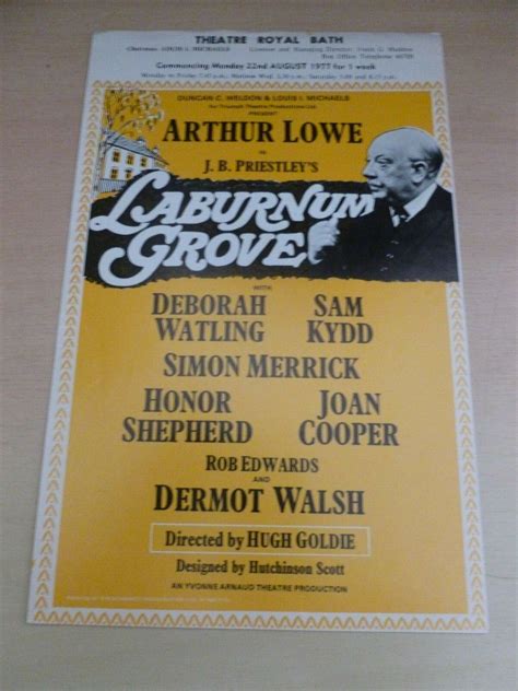 Arthur Lowe Deborah Watling Sam Kydd Laburnum Grove Bath Theatre Flyer