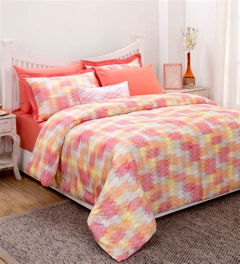 Buy Modern Aesthetic Cotton 7 Pieces Double Bedding Set By Maspar at ...